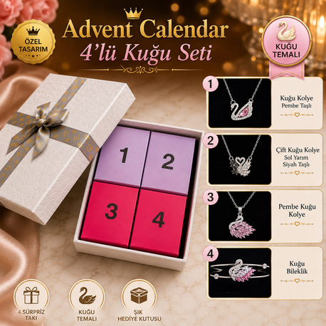 ADVENT CALENDAR 4’LÜ KUĞU SETİ ÇELİK 