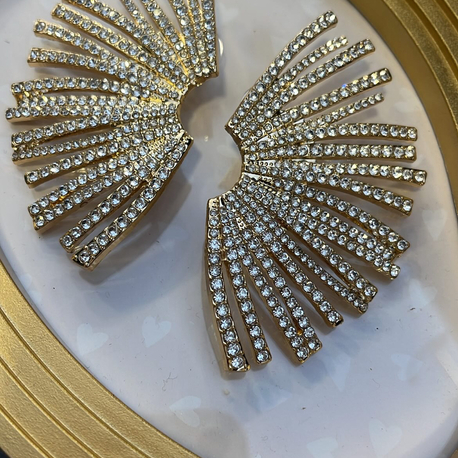 Özel gün küpesi gold taşlı