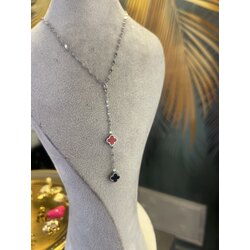 Çift taraflı çelik dekolte y kolye 