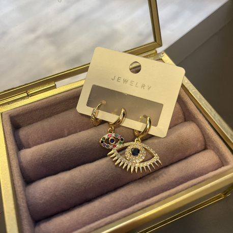 Üçlü gold küpe