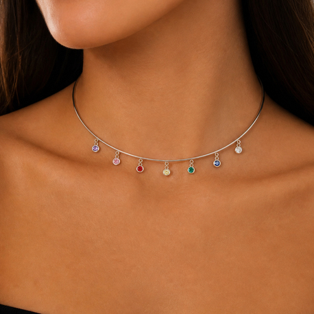 Gümüş renk choker