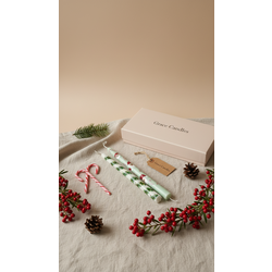 Noel Baba ve Çam Ağacı Boyalı Mum (2li Set) El Dökümü