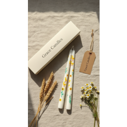 Ördek ve Ayçiçeği Boyalı Mum (2li Set) El Dökümü