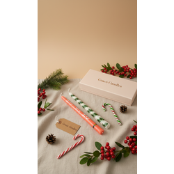 Noel Baba ve Çam Ağacı Süslemeli Boyalı Mum (2li Set) El Dökümü
