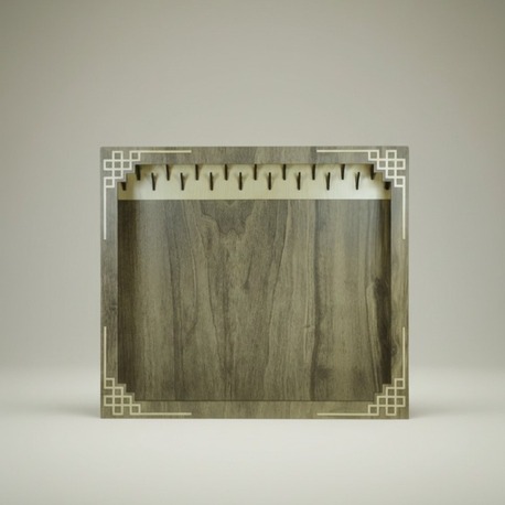 Ahşap Led Işıklı Tespih Standı - 40 x 35 cm - İstanbul