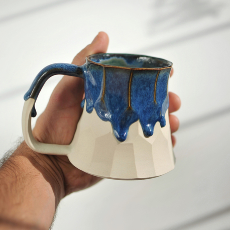 Drippy Boulder Midi Mug (Beyaz)