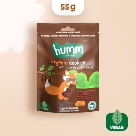Humm Organic Vegan Keçiboynuzlu ve Fındıklı Kurabiye 55 g