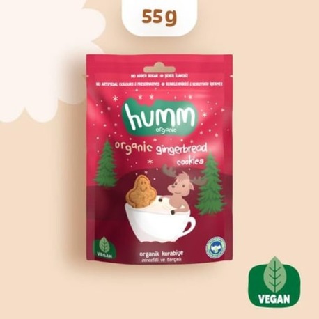Humm Organic Vegan Zencefilli ve Tarçınlı Kurabiye 55 g