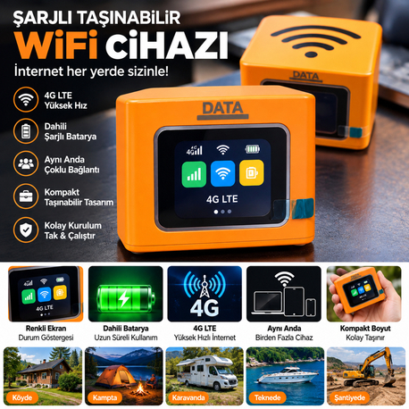 TAŞINABİLİR WİFİ CİHAZI - 100 GB HER AY