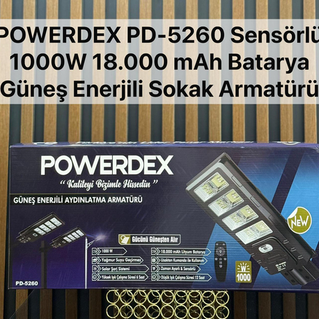 POWERDEX GÜNEŞ ENERJİLİ SOKAK LAMBASI PD5260