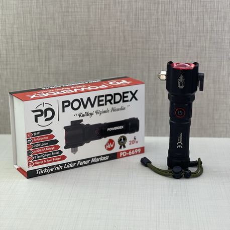 2000 LÜMEN ÇAKARLI EL FENERİ - POWERDEX PD 6699