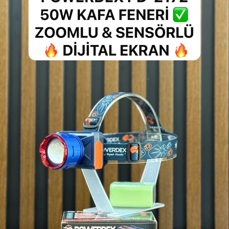 3000 LÜMEN KAFA FENERİ SENSÖRLÜ ZOOM ÖZELLİKLİ ! Powerdex PD-2172