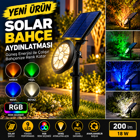 YENİ - GÜNEŞ ENERJİLİ DEKORATİF LAMBA