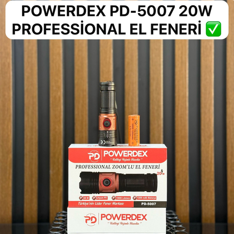 1000 lümen Cep Feneri ZOOMLU ŞARJLI powerdex pd 5007