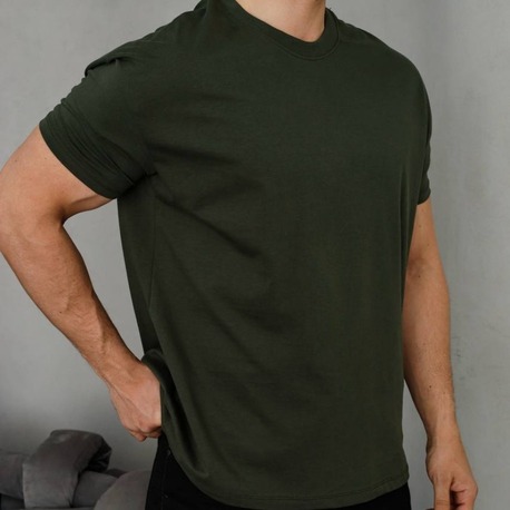 Kollar Dar Kesim Tshirt Haki