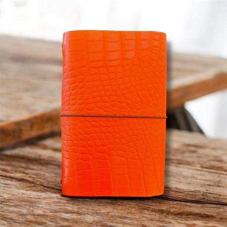 Deri Defter Kılıfı, A6 Boyut, 3 Lastikli, Minimalist Tasarım, Kırmızı