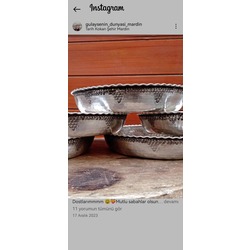28cm Üzüm Motifli Bakır Tepsi