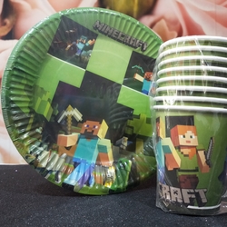 Minecraft Tabak Bardak Seti 8 kişilik