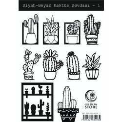 Siyah-Beyaz Kaktüs Sevdası