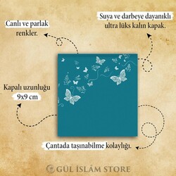 Beyaz Kelebek Tekli Kapaklı Notluk