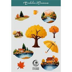Sonbahar Manzarası - Sticker -