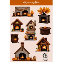 Şömine Ateşi - Sticker -