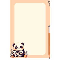 A5 Çalışkan Panda Ailesi Bloknot