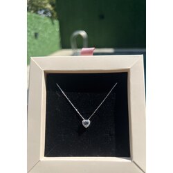 Mistik topaz taşlı kalp gümüş kolye