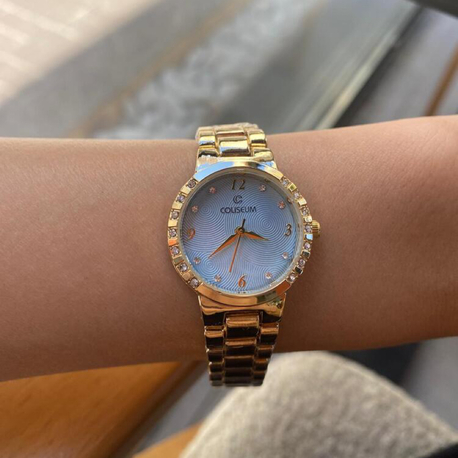 Tarnel Yuvarlak Kasa Saat / (Gold) Mavi 