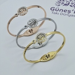 Güneş Yaşam Ağacı Çelik Kelepçe 