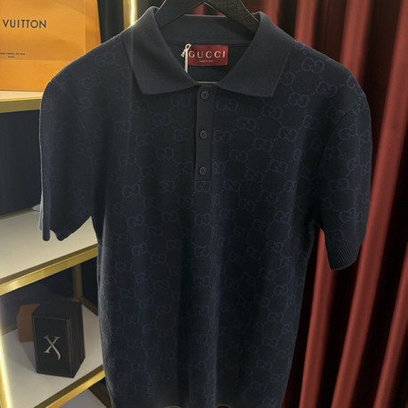 Gucci Polo En Jacquard De Soie Et