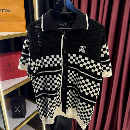 Amiri Checkered Crochet Mesh