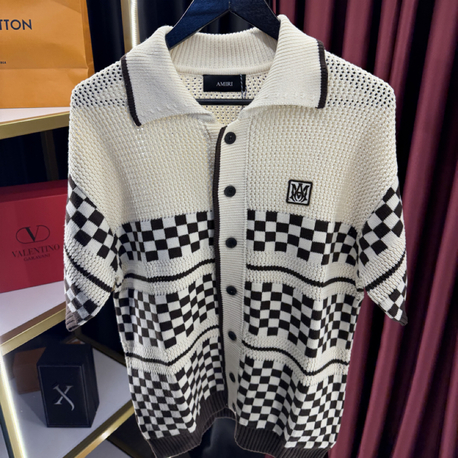 Amiri Checkered Crochet Mesh