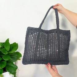 Siyah kâğıt ip çanta 
