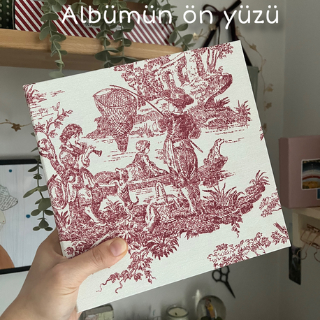 Aheste Balıkçı Çocuk (Bordo) | El Yapımı Fotoğraf Albümü | Anı Defteri | 21x21