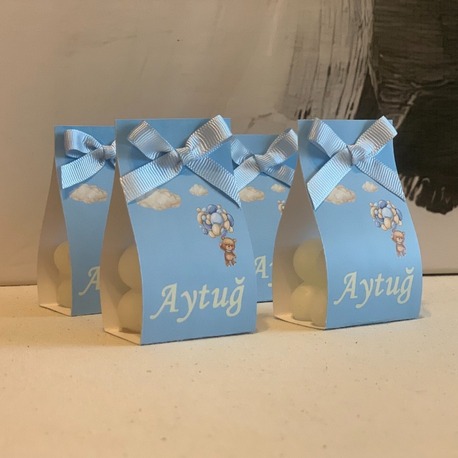 (50 ADET) İsme Özel Bubble Mum Yeni Doğan Hediyelik