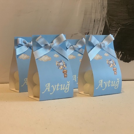 (30 ADET) İsme Özel Bubble Mum Yeni Doğan Hediyelik
