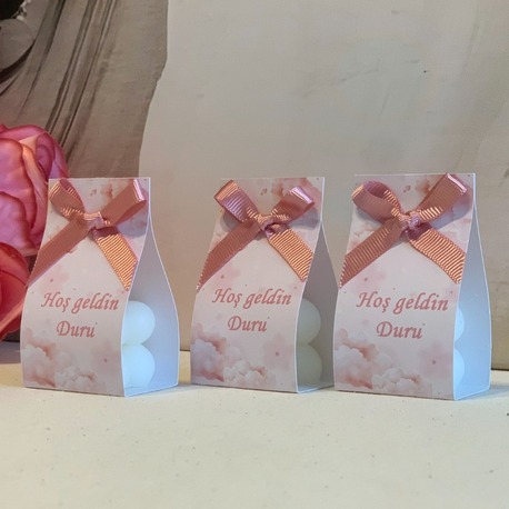 (50 ADET) İsme Özel Bubble Mum Newborn Hediyelik