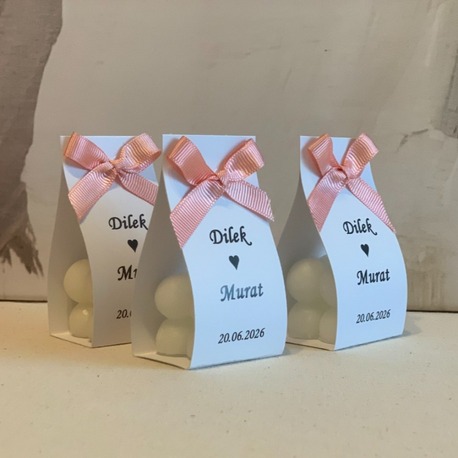 (30 ADET) İsme Özel Bubble Mum Nikah Hediyelik 