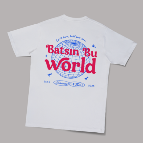 Batsın Bu World Tişört Beyaz