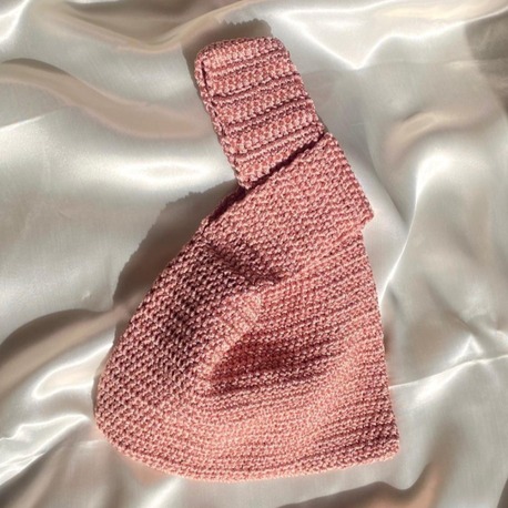 Knota / El Yapımı Düğümlü Tasarım Çanta - Pudra Pembe