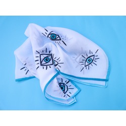 Handpainted Blue Eye Scarf