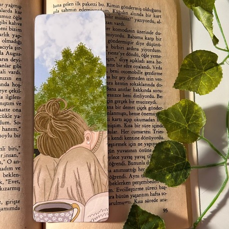 Balkon ve uyku temalı kitap ayracı
