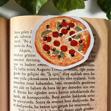 Mıknatıslı Pizza kitap ayracı, Magnetli kitap ayracı, Manyetik kitap ayracı