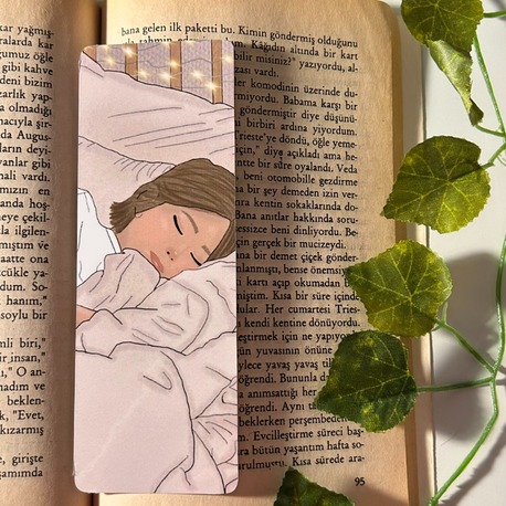 Uyku temalı kitap ayracı