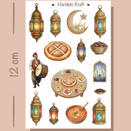 Ramazan Temalı Sticker Seti Çıkartma Scrapbook Bullet Journal Etiket Ajanda