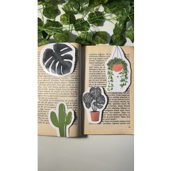 Yaprak temalı 4'lü çoklu mıknatıslı kitap ayracı seti