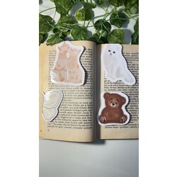 Kedi temalı 4'lü çoklu mıknatıslı kitap ayracı seti