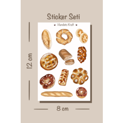 Ekmek sticker seti 8x12 cm, çıkartma, etiket