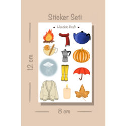 Sonbahar temalı sticker seti